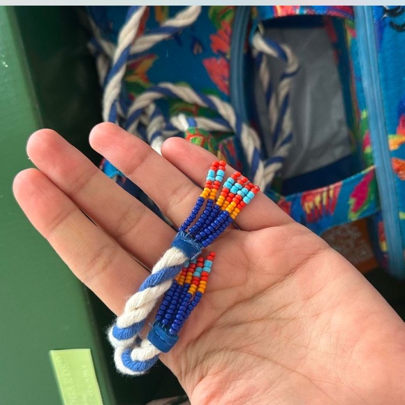 Farm Rio blue macaw platform Sandals worn once - Picture 2 of 8